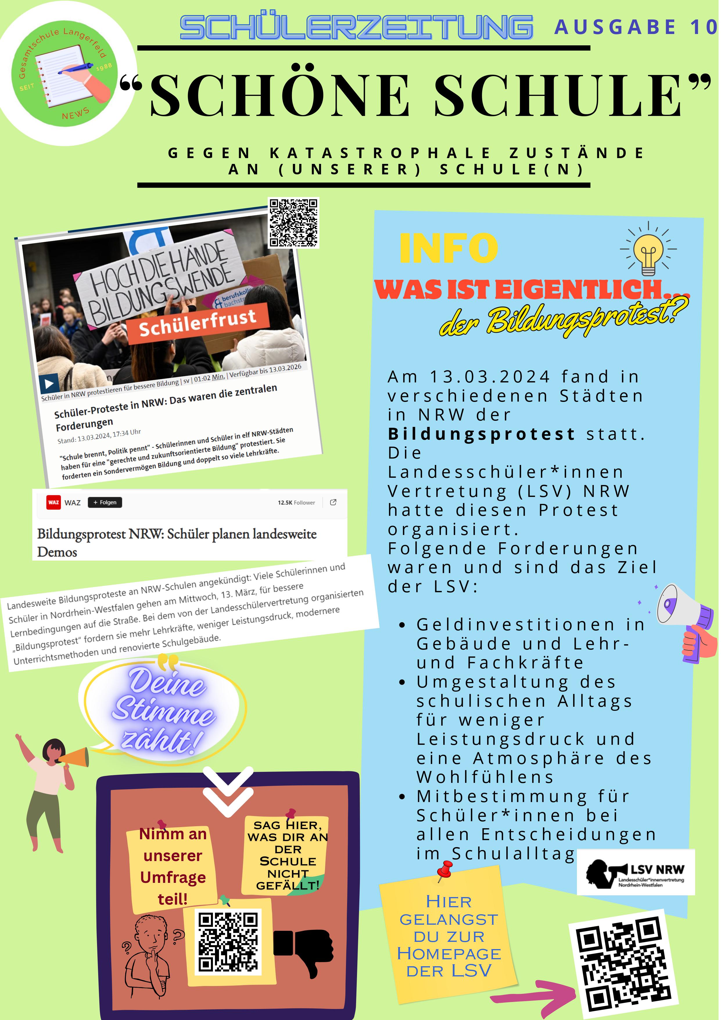 Zehnte Ausgabe der Schülerzeitung