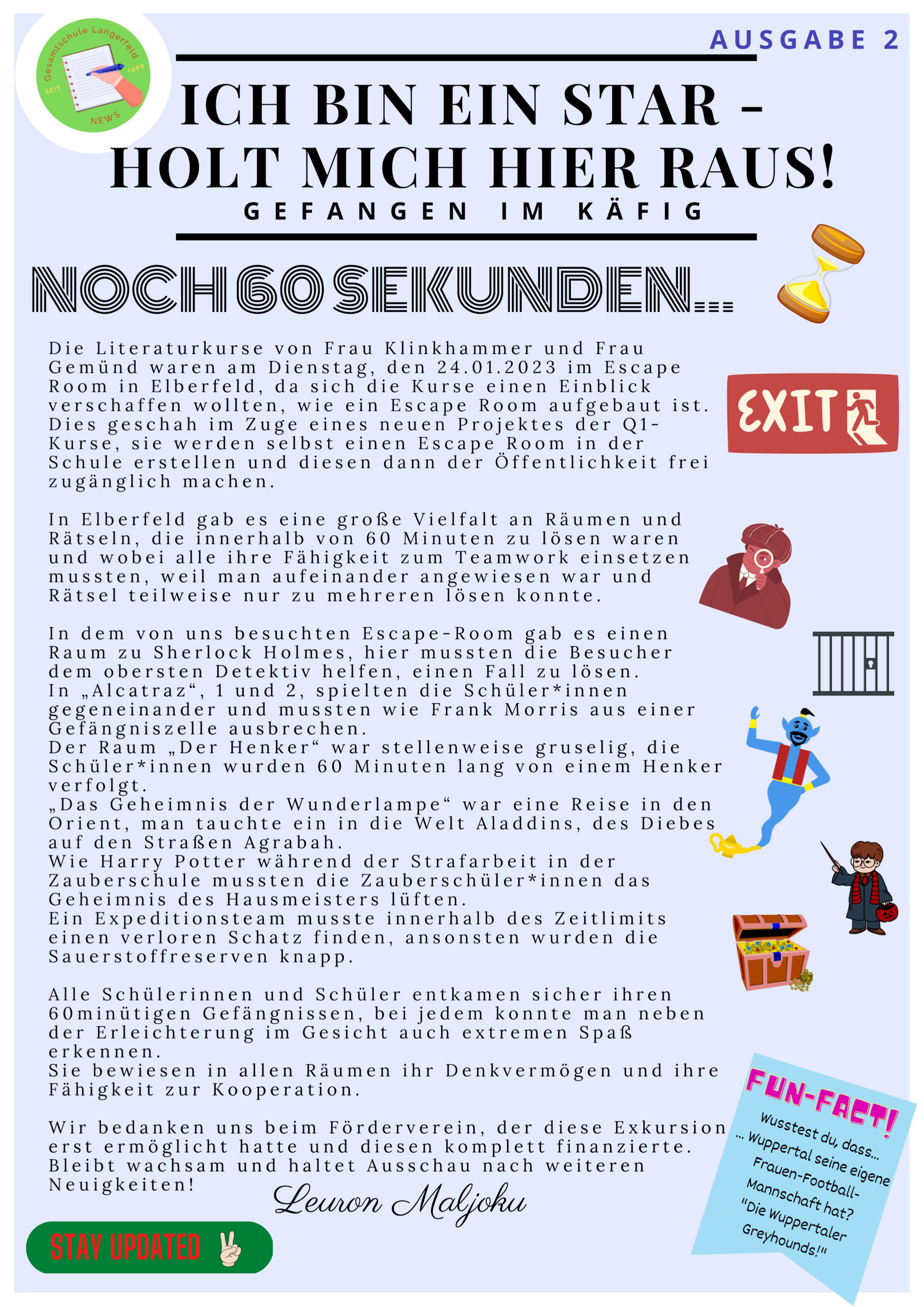 Zweite Ausgabe der Schülerzeitung