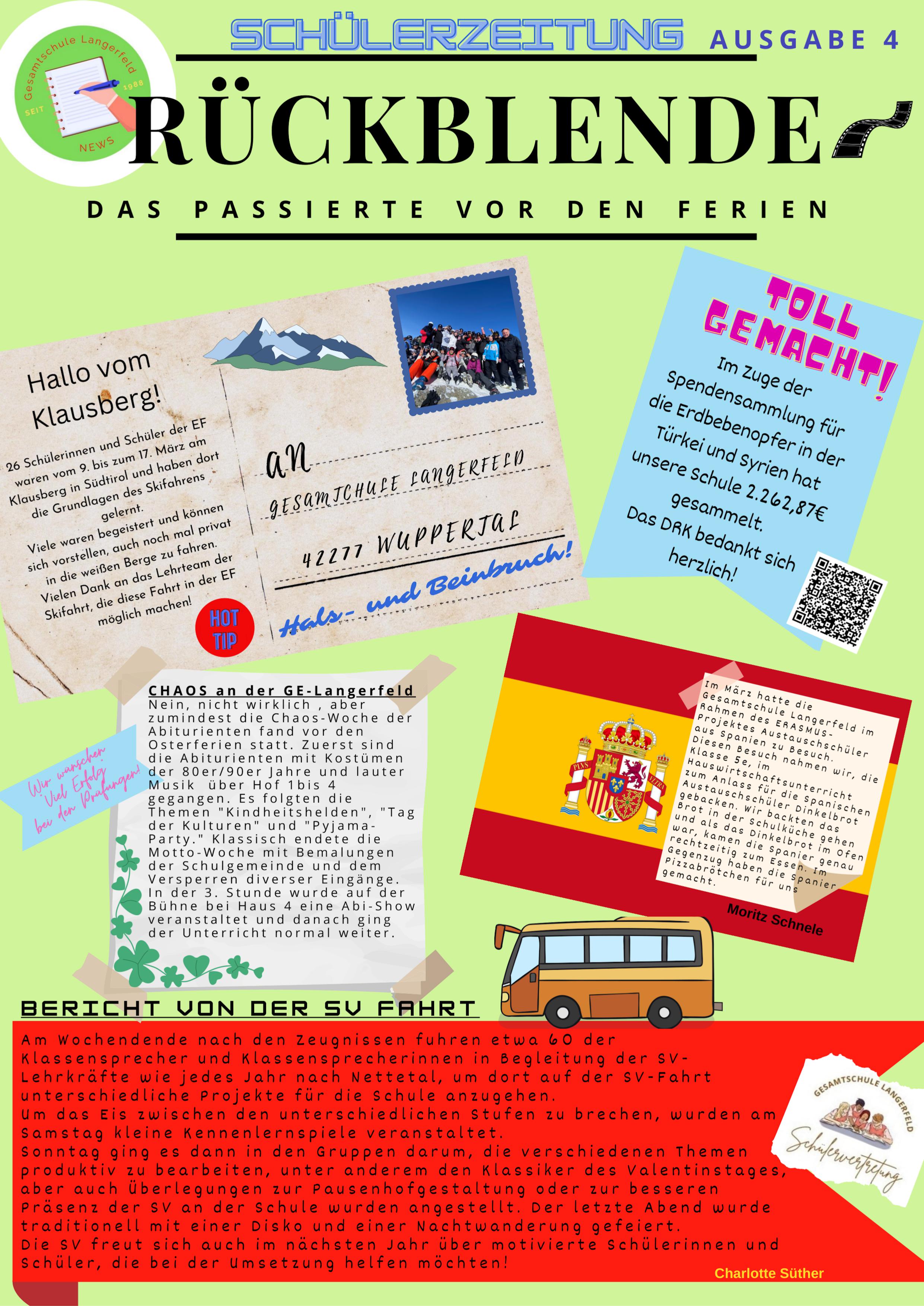 Vierte Ausgabe der Schülerzeitung
