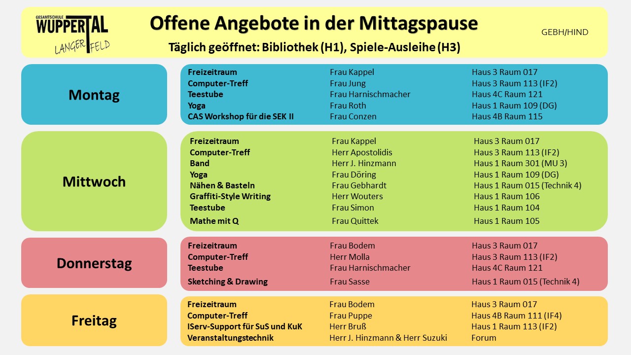 Informationen aus dem Ganztag