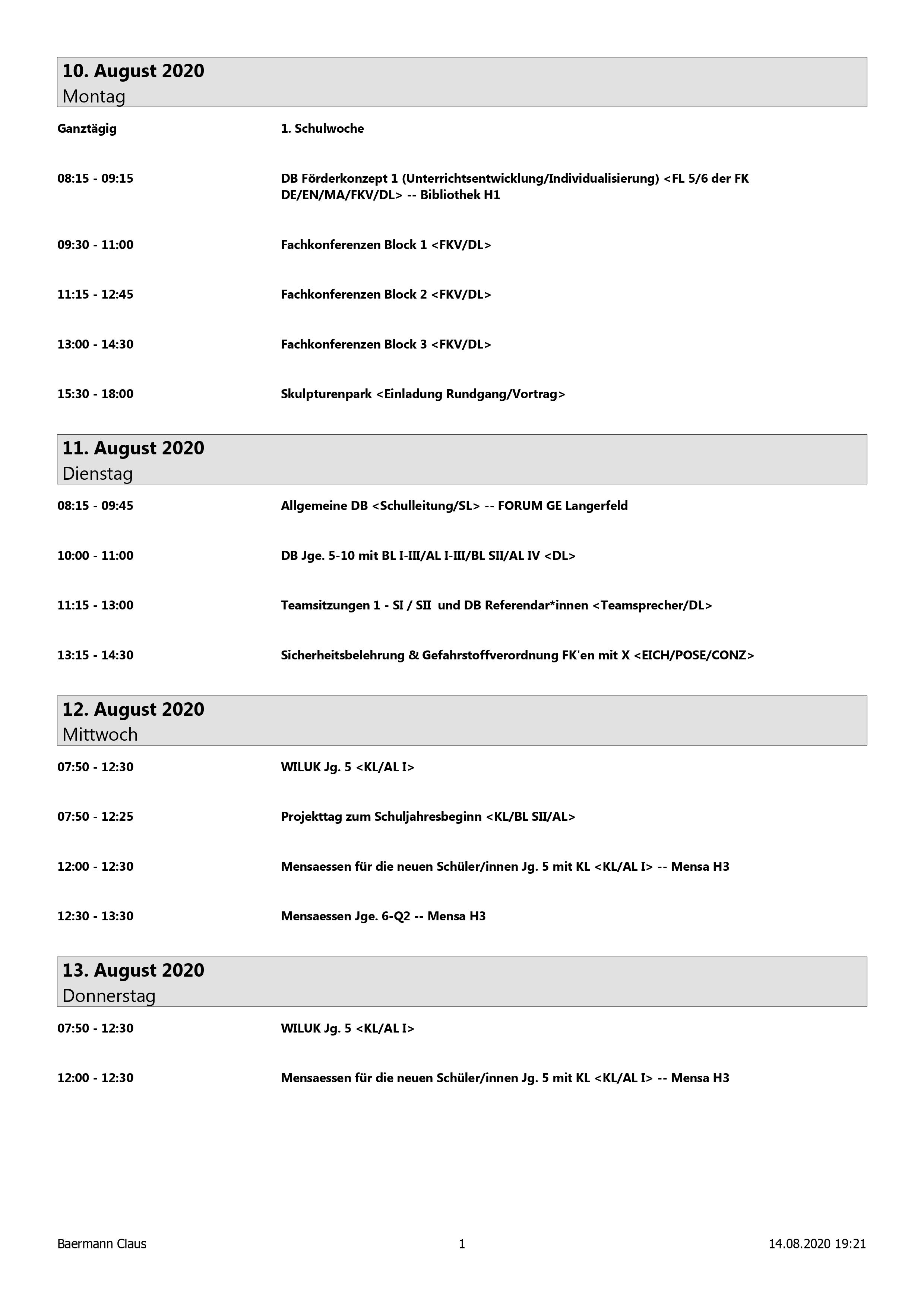 Terminplan
