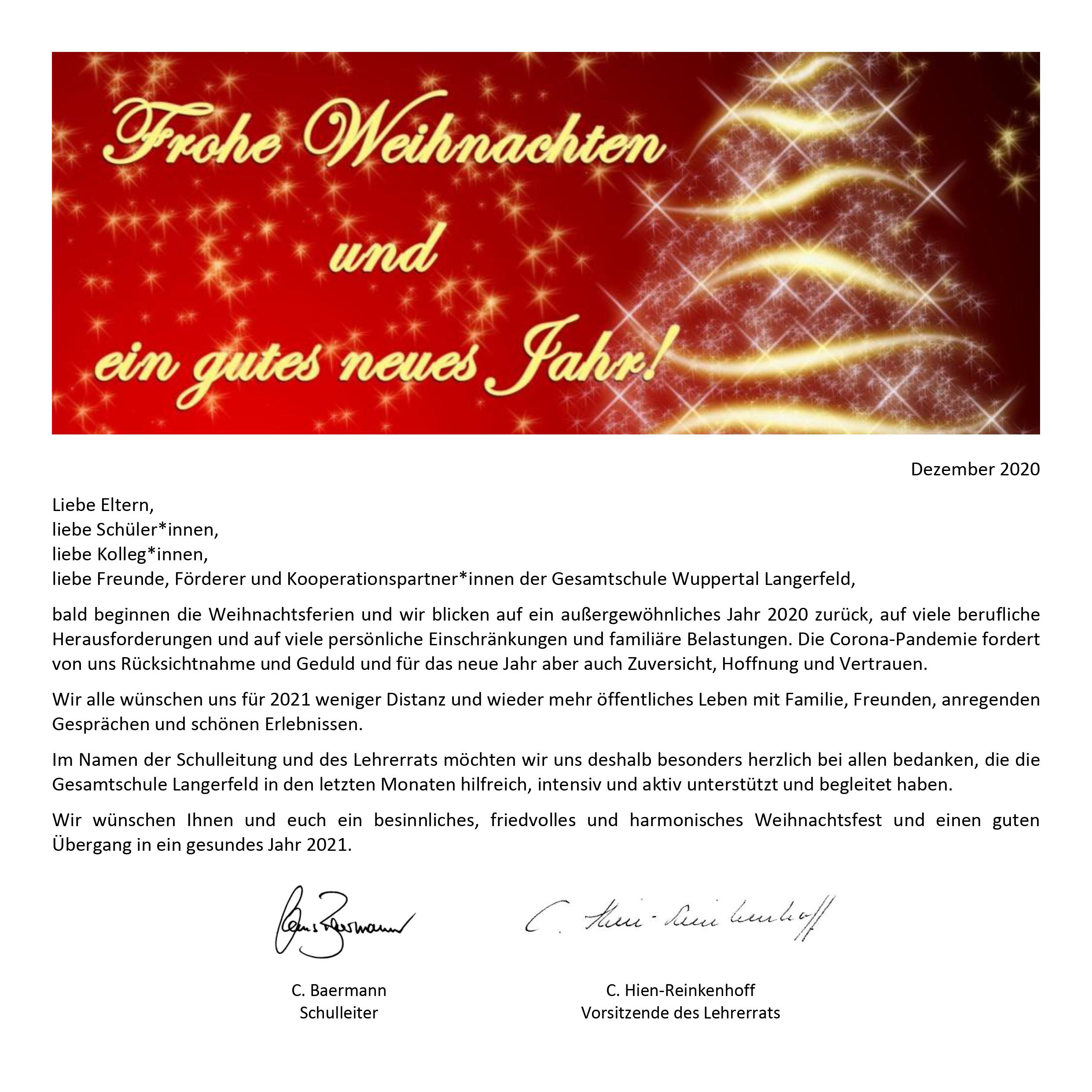 Weihnachtsgruß 2020