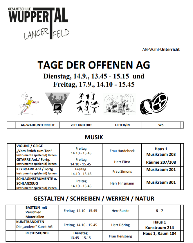 Die „TAGE DER OFFENEN ARBEITSGEMEINSCHAFT“ am 14. und 17. September