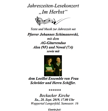 Lesekonzert „Im Herbst“