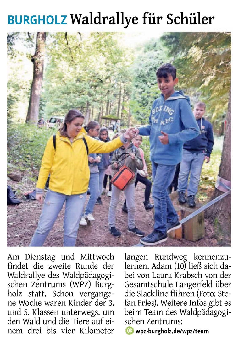 Waldpädagogische Rallye der Klassen 5E und 5F