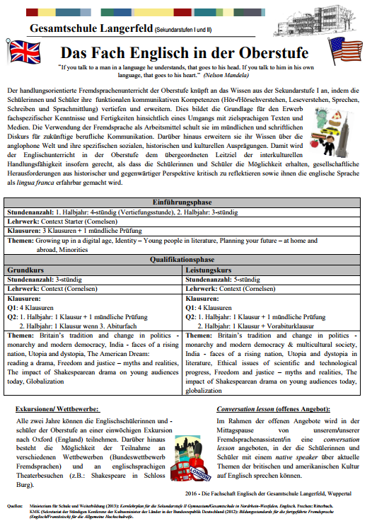 Fächer Sekundarstufe II